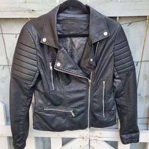 Blank NYC Black Zip Moto Vegan Leather Size M